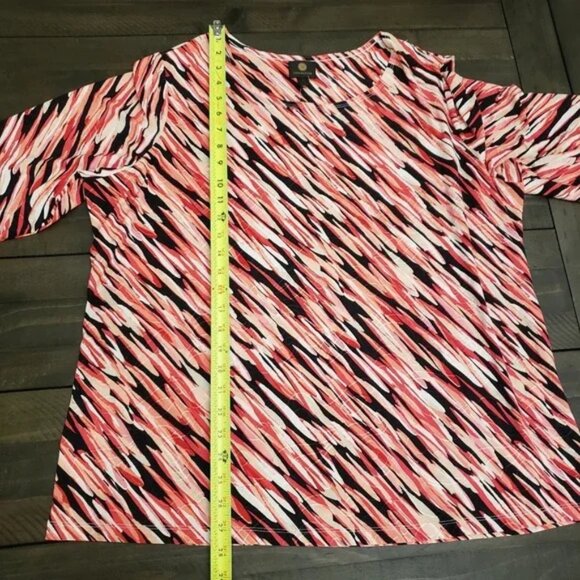 Bright Jacquard Blouse JM Collection Womens Plus Size 3X - Picture 10 of 11